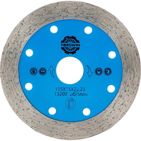 Диск алмазный TORGWIN отрезной сплошной по керамике 115x22.2/15x1.4мм. All-over Segmented Professional for Ceramic 106AG-11522KL-15_TW Диск алмазный TORGWIN отрезной сплошной по керамике 115x22.2/15x1.4мм. All-over Segmented Professional for Ceramic 106AG-11522KL-15_TW