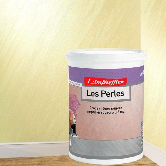 Декоративное покрытие L’impression Les perles 2.5 л, с эффектом блестящего перламутрового шелка, цвет 41064 бежевый ZY2GJ6865B