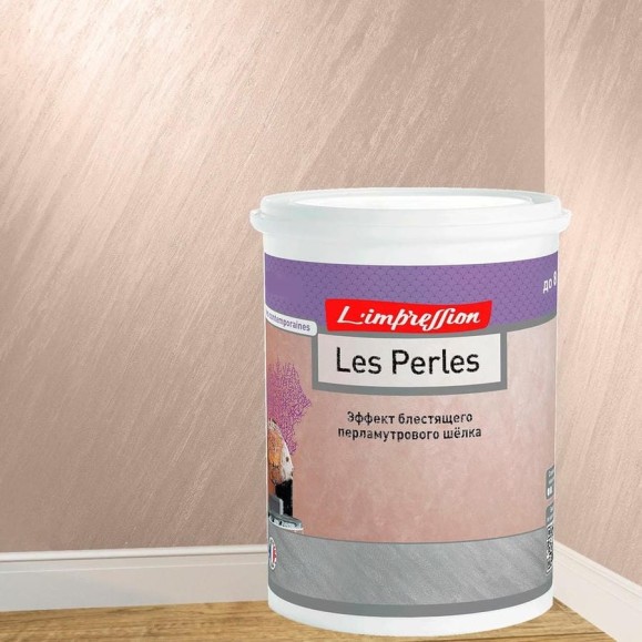 Декоративное покрытие L’impression Les perles 2.5 л, с эффектом блестящего перламутрового шелка, цвет 41086 коричневый AGZEX4MECU