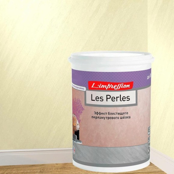 Декоративное покрытие L’impression Les perles 2.5 л, с эффектом блестящего перламутрового шелка, цвет 41081 бежевый P81E1F7MB5