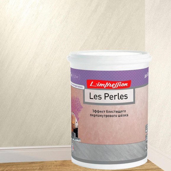 Декоративное покрытие L’impression Les perles 1 л, с эффектом блестящего перламутрового шелка, цвет 41066 бежевый 284ZSLD82J