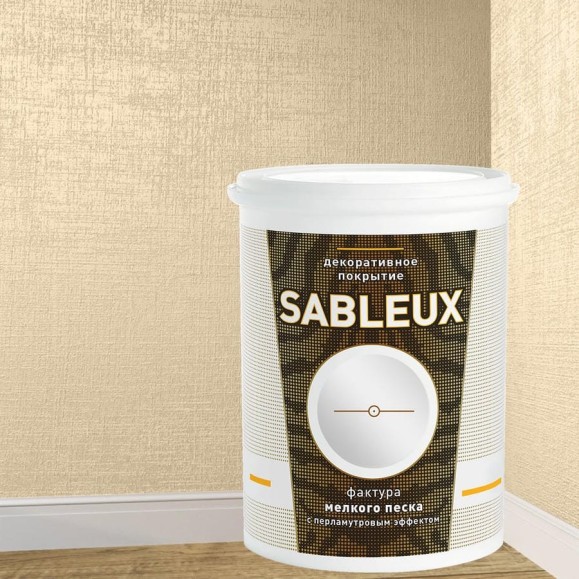 Декоративное покрытие L’impression Sableux 1 л, с фактурой мелкого плотного перламутрового песка цвет Светло бежевый 32114 TD9SHCH31F