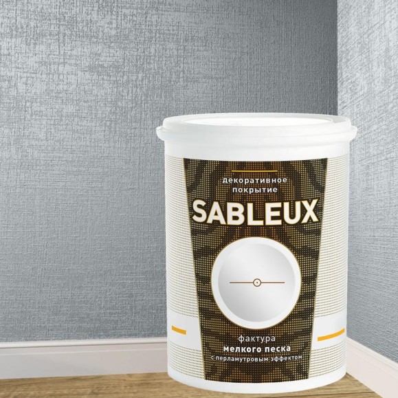 Декоративное покрытие L’impression Sableux 1 л, с фактурой мелкого плотного перламутрового песка цвет Темно серый 32112 A2MJCF3JZ4