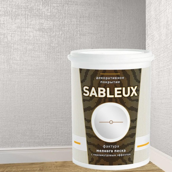 Декоративное покрытие L’impression Sableux 1 л, с фактурой мелкого плотного перламутрового песка цвет Светло серый 32111 JL4VUCKEYX