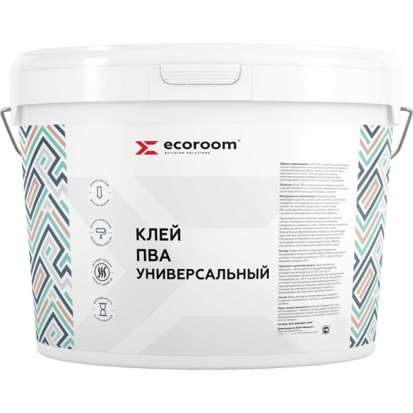 Клей ПВА ECOROOM универсальный, 10 кг E-Клей-89/10 Клей ПВА ECOROOM универсальный, 10 кг E-Клей-89/10
