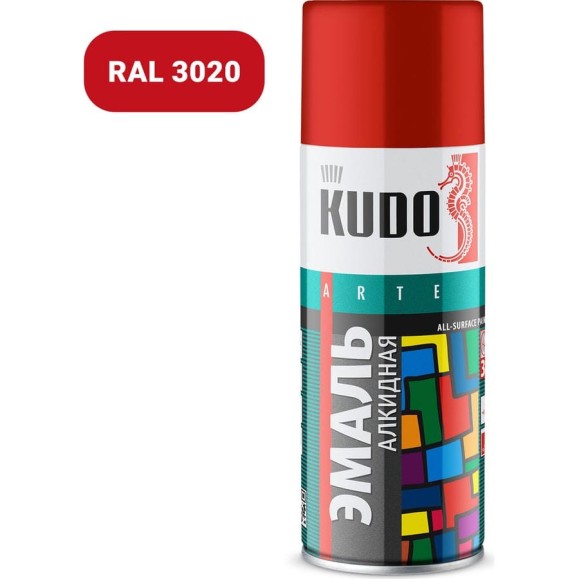 Эмаль KUDO универсальная красная 520 мл KU-1003 Эмаль KUDO универсальная красная 520 мл KU-1003