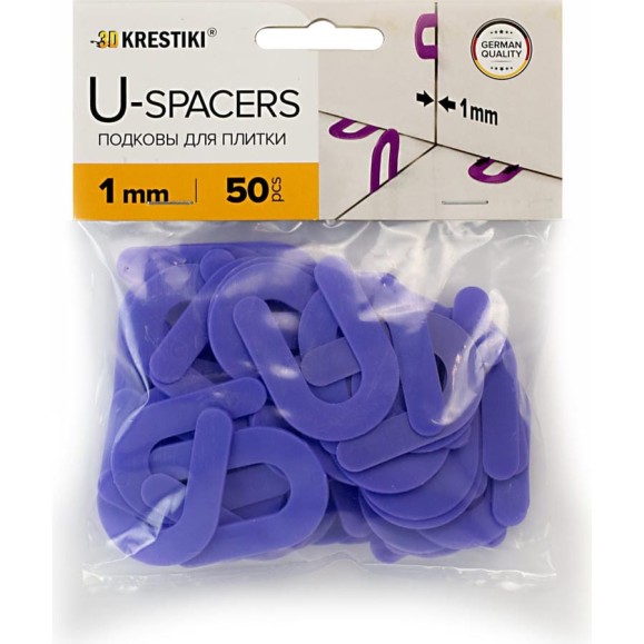 Подковы для плитки 50 шт, 1 мм 3D Krestiki 00-00001813 Подковы для плитки 50 шт, 1 мм 3D Krestiki 00-00001813