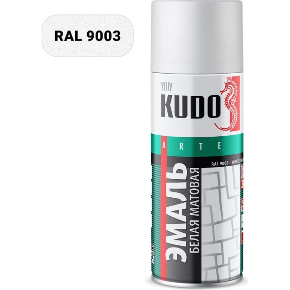 Эмаль KUDO универсальная матовая RAL 9003 белая 0.52 л KU-1101