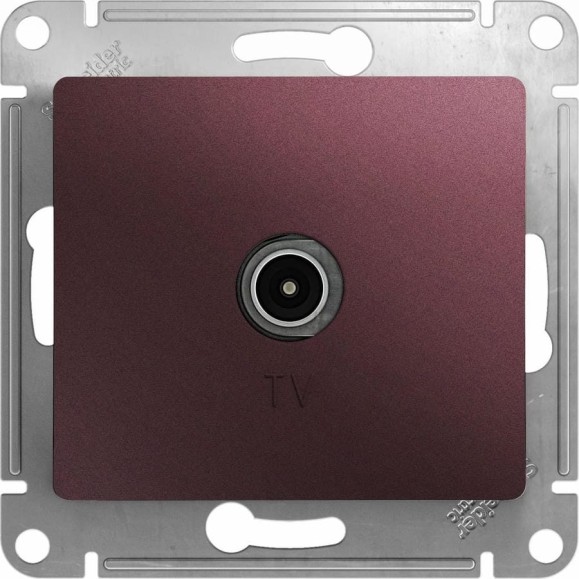 TV розетка Systeme Electric Glossa проходная 4db, механизм, баклажановый GSL001192