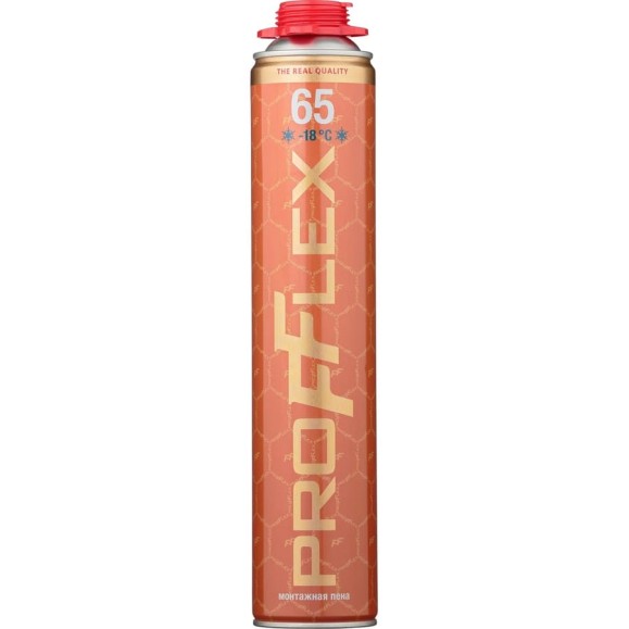 Пена пистолетная монтажная PROFFLEX PRO 65л-Голд зима 850 мл 70121 Пена пистолетная монтажная PROFFLEX PRO 65л-Голд зима 850 мл 70121