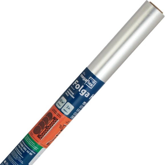 Фольга для бани, сауны Megaflex НГ 1х10 м, 10 кв. м FOING.100.10 Фольга для бани, сауны Megaflex НГ 1х10 м, 10 кв. м FOING.100.10