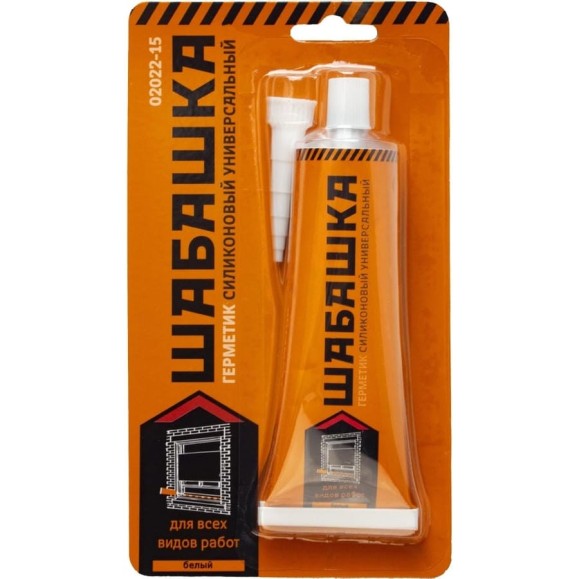 Силиконовый универсальный герметик ШАБАШКА белый 85 мл 241357 Силиконовый универсальный герметик ШАБАШКА белый 85 мл 241357