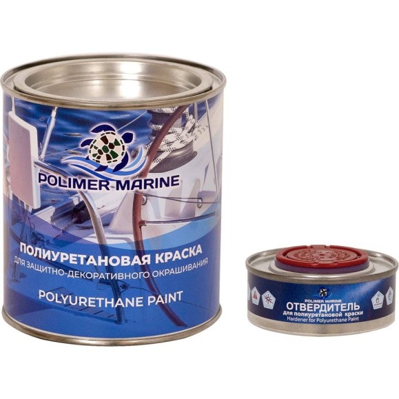 Краска POLIMER MARINE полиуретановая двухкомпонентная 2К бежевая полуглянцевая 1 кг 1КППГбжв Краска POLIMER MARINE полиуретановая двухкомпонентная 2К бежевая полуглянцевая 1 кг 1КППГбжв