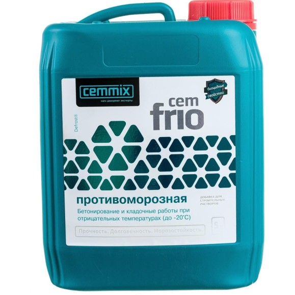 Морозостойкая добавка для бетона CEMMIX Сemmix Frio, 5 л 15914307 Морозостойкая добавка для бетона CEMMIX Сemmix Frio, 5 л 15914307