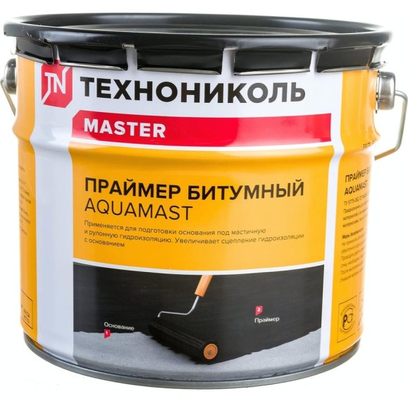 Битумный праймер Технониколь AquaMast, ведро 3 л TN420930 Битумный праймер Технониколь AquaMast, ведро 3 л TN420930