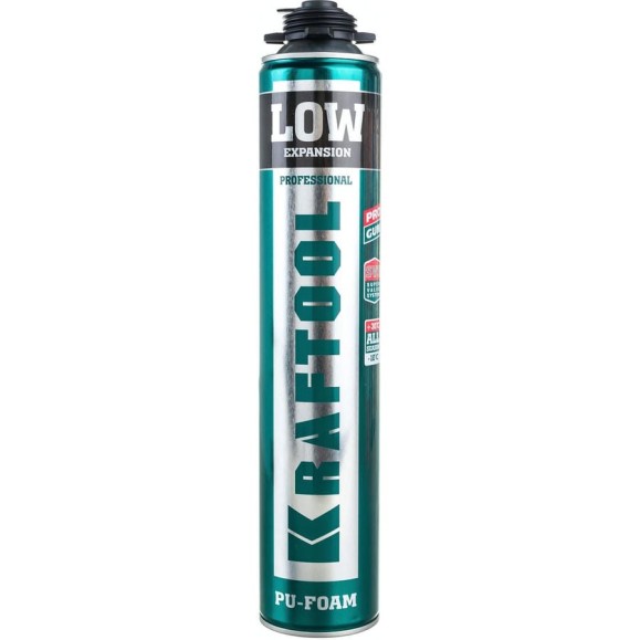 Профессиональная полиуретановая пена для монтажного пистолета Kraftool KRAFTFLEX PROFI LOW всесезонная, SVS, 750 мл 41181_z01 Профессиональная полиуретановая пена для монтажного пистолета Kraftool KRAFTFLEX PROFI LOW всесезонная, SVS, 750 мл 41181_z01