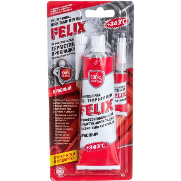 Герметик-прокладка FELIX (силиконовый; красный; 85 г) 411040057 Герметик-прокладка FELIX (силиконовый; красный; 85 г) 411040057