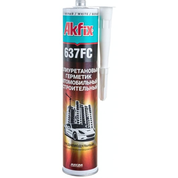 Герметик полиуретановый быстросохнущий Akfix 637FC, белый, 310 мл AA372