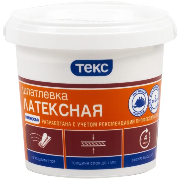 Шпатлевка латексная УНИВЕРСАЛ 1.5 кг ТЕКС 53859 Шпатлевка латексная УНИВЕРСАЛ 1.5 кг ТЕКС 53859