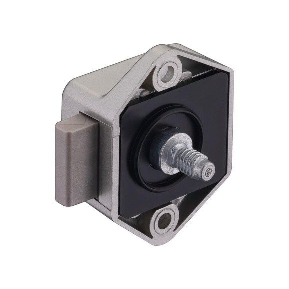 Накладной замок с ригелем Hafele Push-Lock Mini, дорнмасс 15 мм, матовый никель 211.61.604 Накладной замок с ригелем Hafele Push-Lock Mini, дорнмасс 15 мм, матовый никель 211.61.604