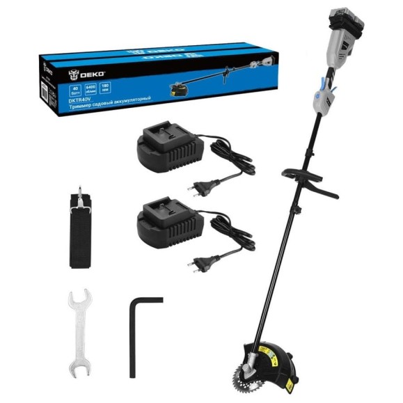 Садовый аккумуляторный триммер DEKO DKTR40V PRO 2х4.0 Ач, 2хЗУ 065-1216 Садовый аккумуляторный триммер DEKO DKTR40V PRO 2х4.0 Ач, 2хЗУ 065-1216