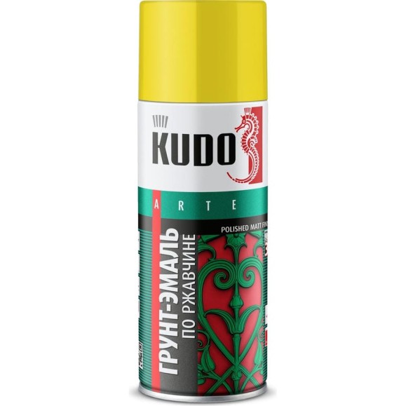Грунт-эмаль по ржавчине KUDO, желтая RAL 1018, 520 мл, KU-311018 Грунт-эмаль по ржавчине KUDO, желтая RAL 1018, 520 мл, KU-311018