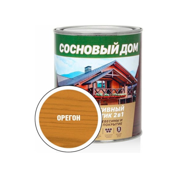 Декоративно-защитный состав для древесины ЗАО Декарт Сосновый дом орегон, 0.8 л 29519 Декоративно-защитный состав для древесины ЗАО Декарт Сосновый дом орегон, 0.8 л 29519