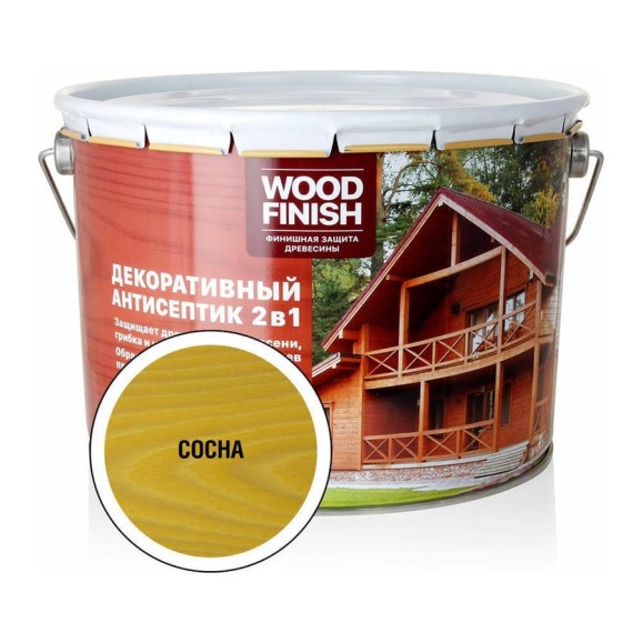 Декоративный антисептик ЗАО Декарт WOOD FINISH для дерева, сосна, 9 л 28485 Декоративный антисептик ЗАО Декарт WOOD FINISH для дерева, сосна, 9 л 28485