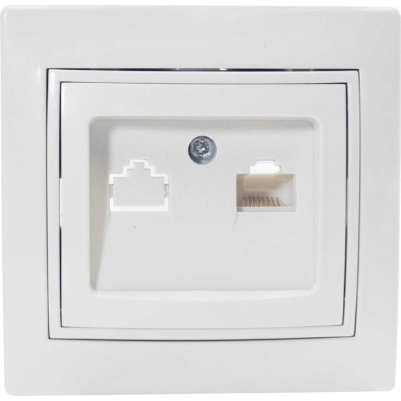 Интернет розетка Jilion RJ45 белый 9533192
