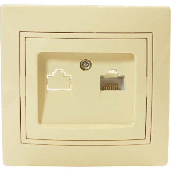 Интернет розетка Jilion RJ45 бежевый 9533193