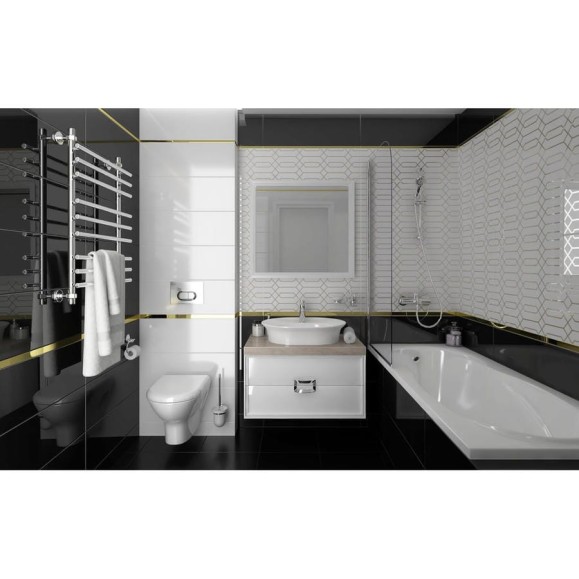 Керамическая настенная плитка LAPARET Simple белый, 25x75 см, 1.69 кв. м, 9 плиток в упаковке х9999219608