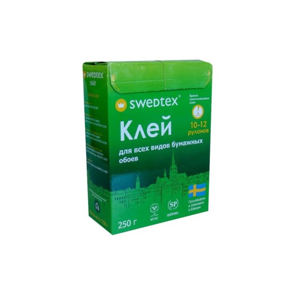 Сухой клей Swedtex ЛАЙТ для всех видов бумажных обоев, 250 г, 50 кв.м PL-025 Сухой клей Swedtex ЛАЙТ для всех видов бумажных обоев, 250 г, 50 кв.м PL-025