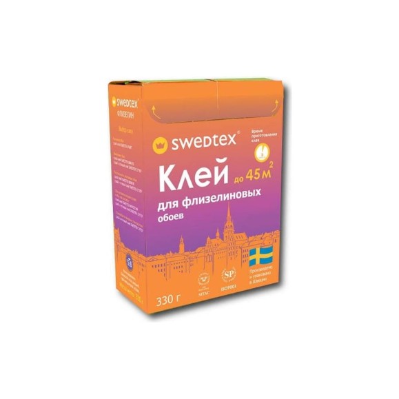 Сухой клей Swedtex Swedtex ФЛИЗЕЛИН для обоев на флизелиновой основе, 330 г, 45 кв.м PF-033 Сухой клей Swedtex Swedtex ФЛИЗЕЛИН для обоев на флизелиновой основе, 330 г, 45 кв.м PF-033