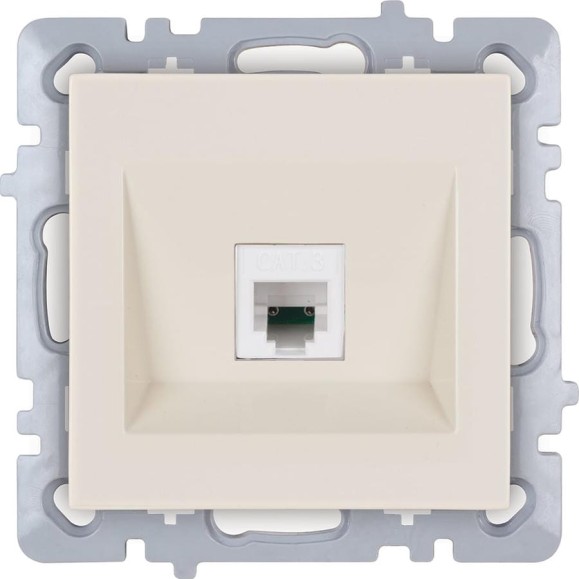 Механизм 1-местной телефонной розетки Nilson СУ RJ45 CAT3, moda-advantage кремовый, 20122462