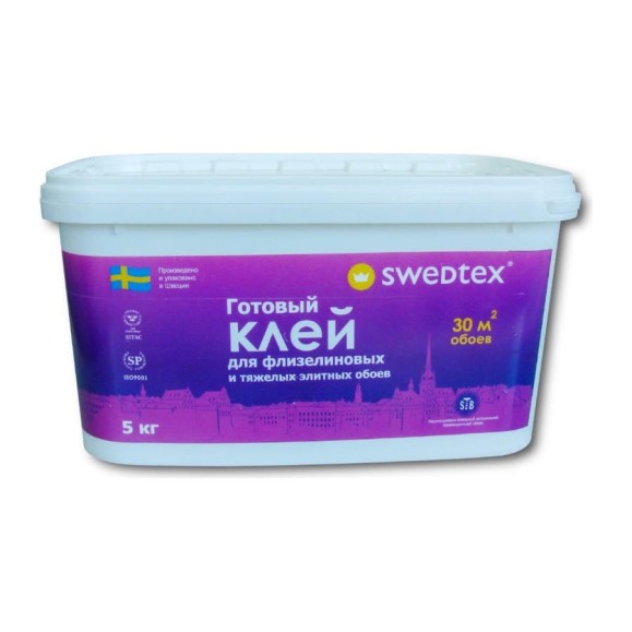 Готовый клей для флизелиновых обоев Swedtex ведро, 5 кг LF-05 Готовый клей для флизелиновых обоев Swedtex ведро, 5 кг LF-05