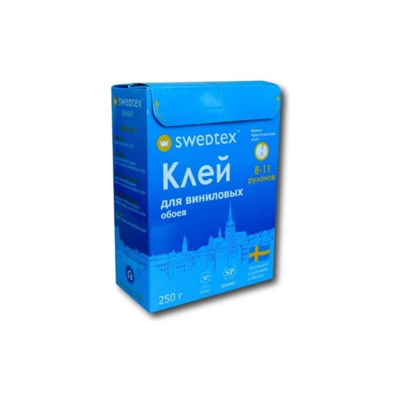 Сухой клей Swedtex ВИНИЛ для виниловых и текстильных обоев, 250 г, 50 кв.м PV-025
