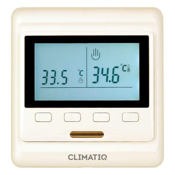 Терморегулятор для теплого пола IQWATT CLIMATIQ PT с ЖК-дисплеем и функциями программирования, слоновая кость 20666 Терморегулятор для теплого пола IQWATT CLIMATIQ PT с ЖК-дисплеем и функциями программирования, слоновая кость 20666