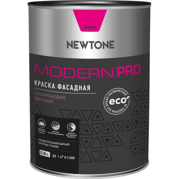 Фасадная краска Newtone MODERN PRO, ВД, силиконовая, База А NEW, 0.8 л, 1.1 кг 81595 Фасадная краска Newtone MODERN PRO, ВД, силиконовая, База А NEW, 0.8 л, 1.1 кг 81595