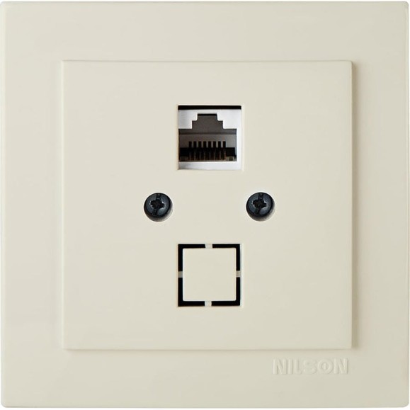 1-местная компьютерная розетка Nilson СУ RJ45 CAT5, TOURAN-ALEGRA-THOR, кремовый 24121044 1-местная компьютерная розетка Nilson СУ RJ45 CAT5, TOURAN-ALEGRA-THOR, кремовый 24121044