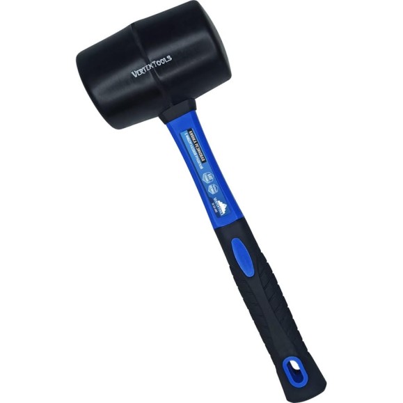 Киянка vertextools 680 г, черная резина, фибергласовая рукоятка 10-50-680