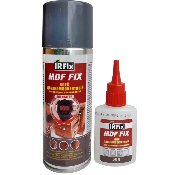 Двухкомпонентный цианакрилатный клей IRFIX MDF FIX 200 мл + 50 гр 20250