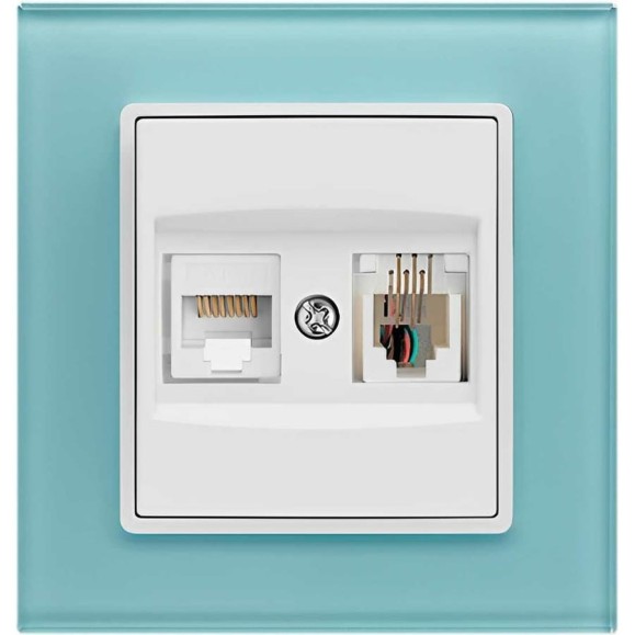 Розетка Metronex Electric Exclusive Blue для сетевого кабеля LAN + Phone FRZ00070023BLU