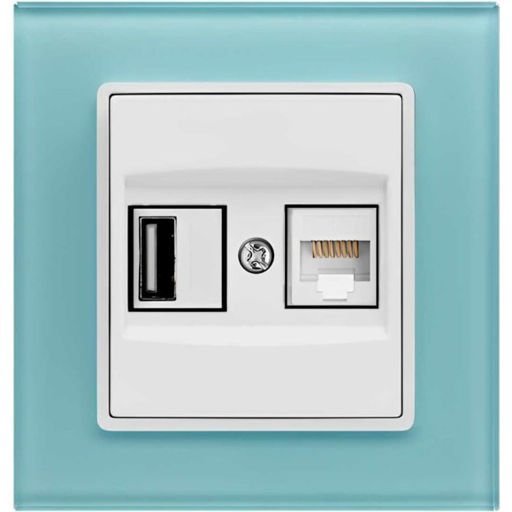 Розетка Metronex Electric Exclusive Blue для USB + сетевого кабеля LAN FRZ00050504SIN