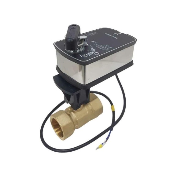 Двухходовой шаровый кран TECHNO HK232-SC05DN/24V DN32, резьба G1-1/4 с электроприводом 5Нм, 220В, управление открыто/закрыто с возвратной пружиной 622321 Двухходовой шаровый кран TECHNO HK232-SC05DN/24V DN32, резьба G1-1/4 с электроприводом 5Нм, 220В, управление открыто/закрыто с возвратной пружиной 622321