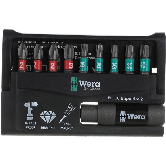 Набор насадок и держателей Wera Импактор 8751/67 -9/IMP DC 25 мм BITS WE-057682 Набор насадок и держателей Wera Импактор 8751/67 -9/IMP DC 25 мм BITS WE-057682