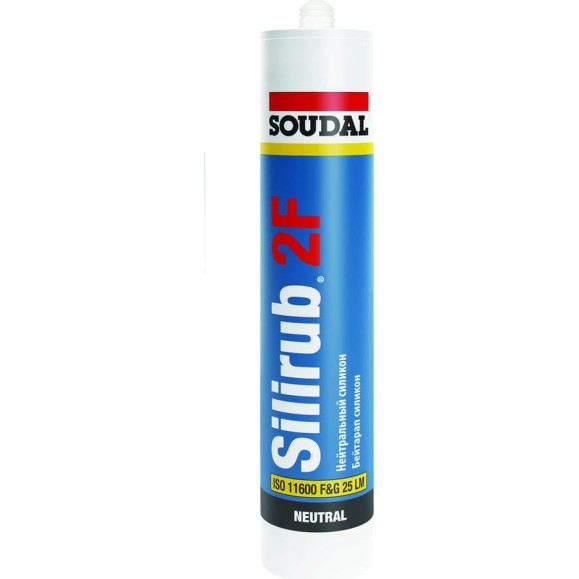 Нейтральный силиконовый герметик Soudal Силируб 2 F бесцветный, 300 мл 157057 Нейтральный силиконовый герметик Soudal Силируб 2 F бесцветный, 300 мл 157057