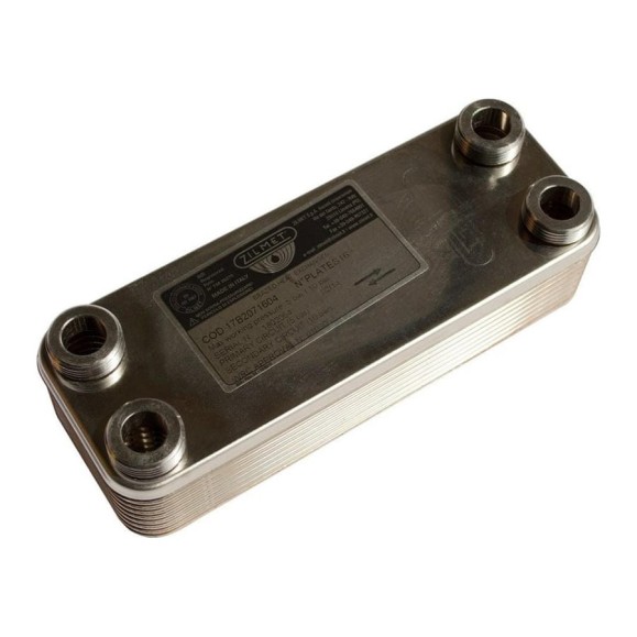 Паяный теплообменник Zilmet ZВ207/16P соединитель 3/4" нержавеющая сталь, р-ры: 207x77мм, рабочее давление А-В 8 бар, С-D 3 бара t = -10 +120 C 17B2071604 Паяный теплообменник Zilmet ZВ207/16P соединитель 3/4" нержавеющая сталь, р-ры: 207x77мм, рабочее давление А-В 8 бар, С-D 3 бара t = -10 +120 C 17B2071604