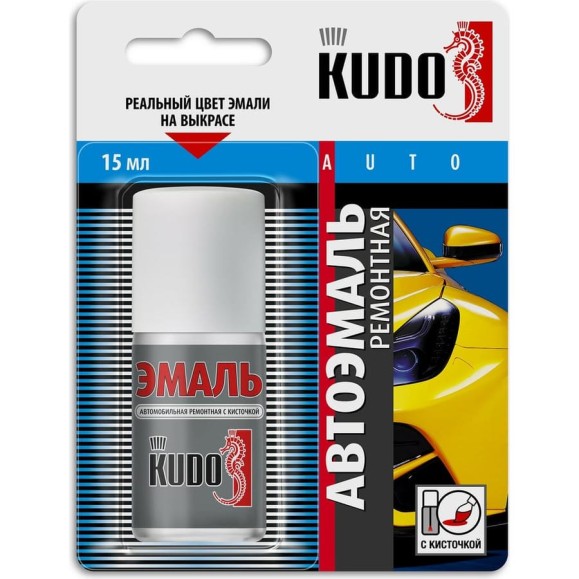 Автомобильная ремонтная эмаль с кисточкой KUDO Hyundai PGU Crystal White белый KU-72375 Автомобильная ремонтная эмаль с кисточкой KUDO Hyundai PGU Crystal White белый KU-72375