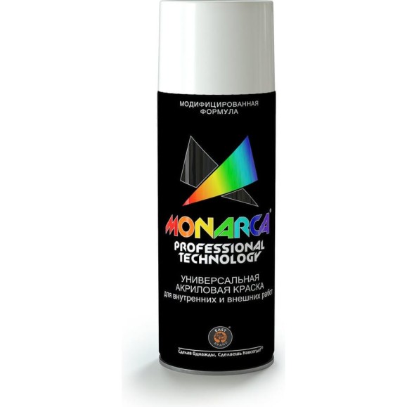 Аэрозольная краска Monarca RAL9003 Белый Глянцевый 19003