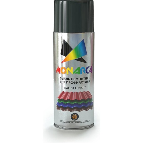 Аэрозольная эмаль для профнастила MONARCA RAL6005 зеленый мох 76005